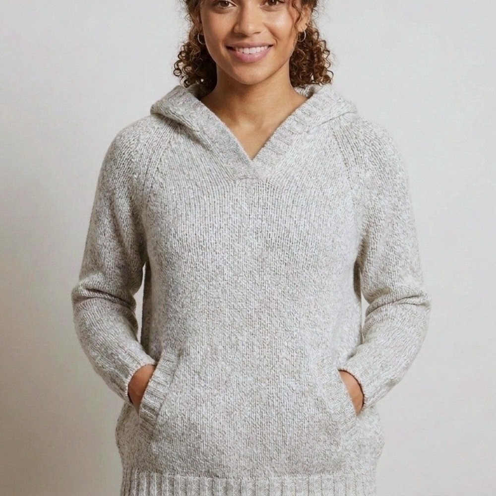 VTG Max Mara Hoodie Wool Sweater Weekend Grey Angora Knit Made in Italy